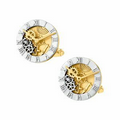 14K Yellow/White Clock Cuff Link